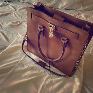 Michael Kors Hamilton Large Brown Leather Tote